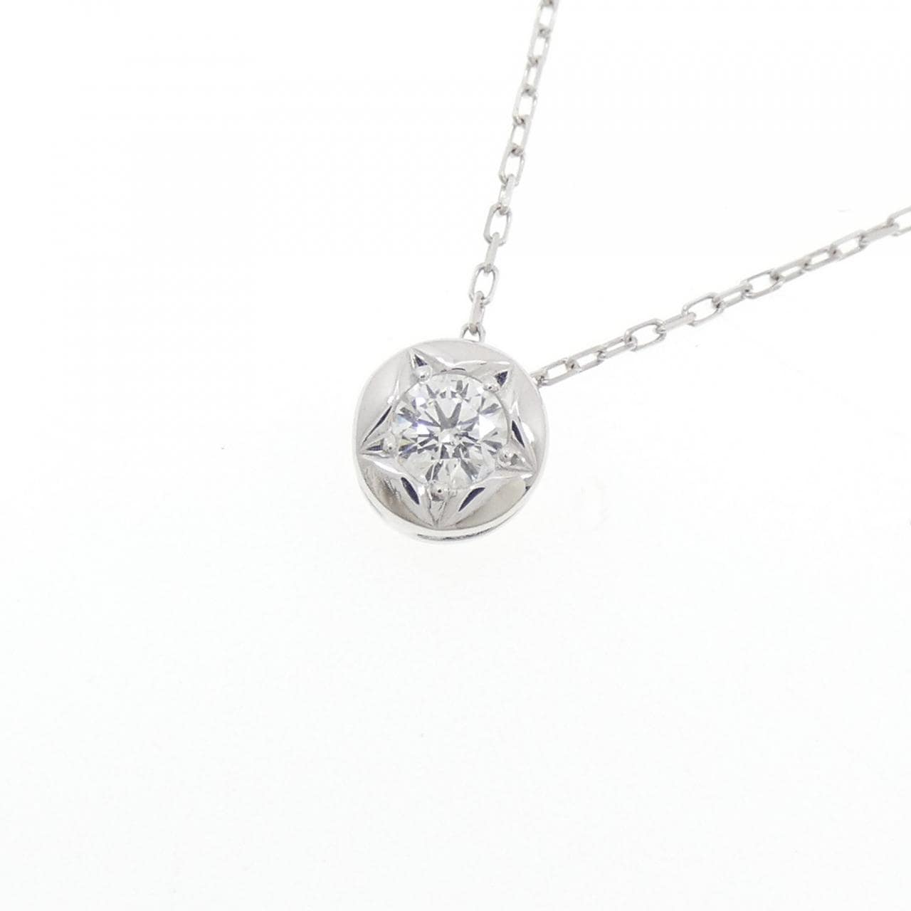 K18WG ダイヤモンド ネックレス 0.140CT