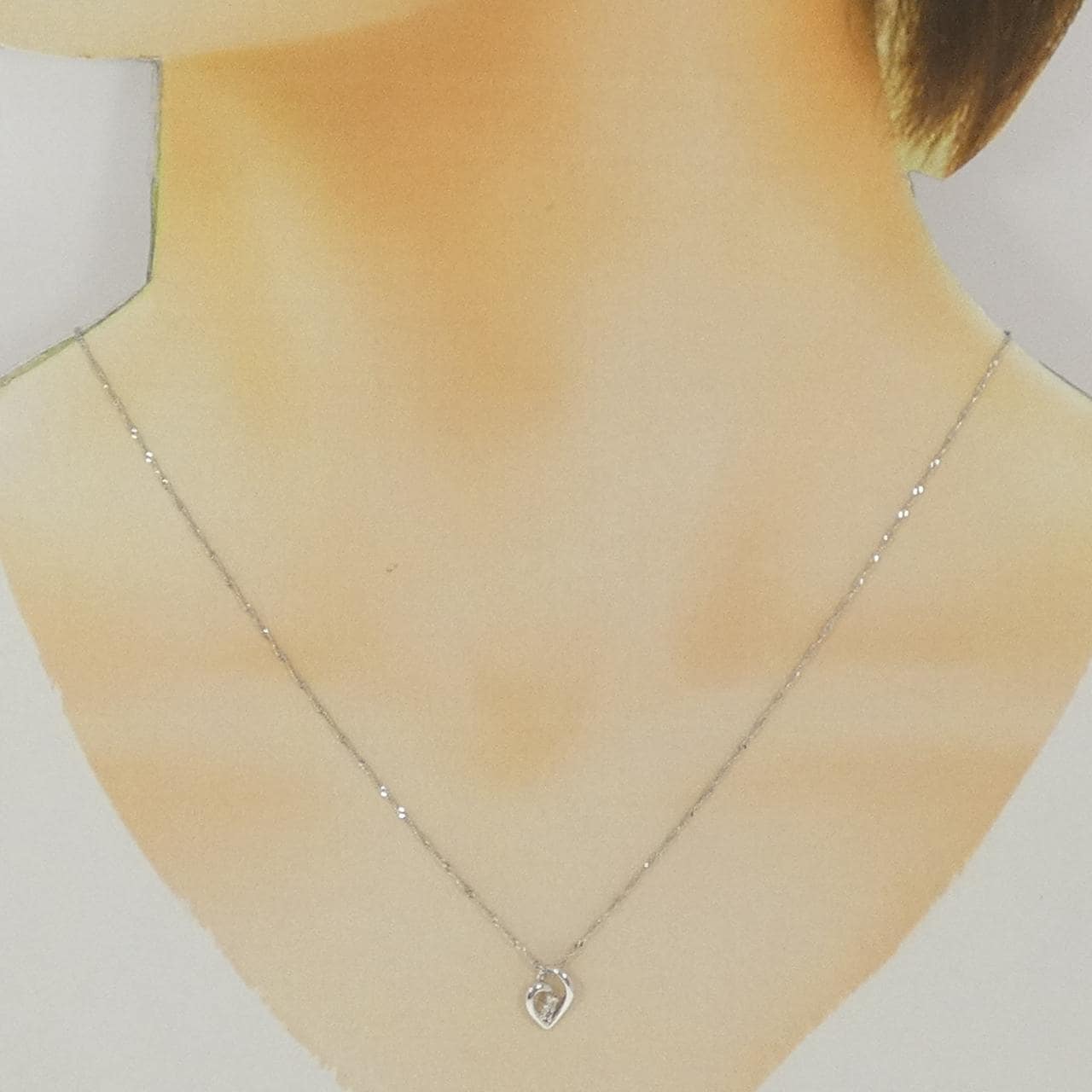 K18WG ダイヤモンド ネックレス 0.02CT