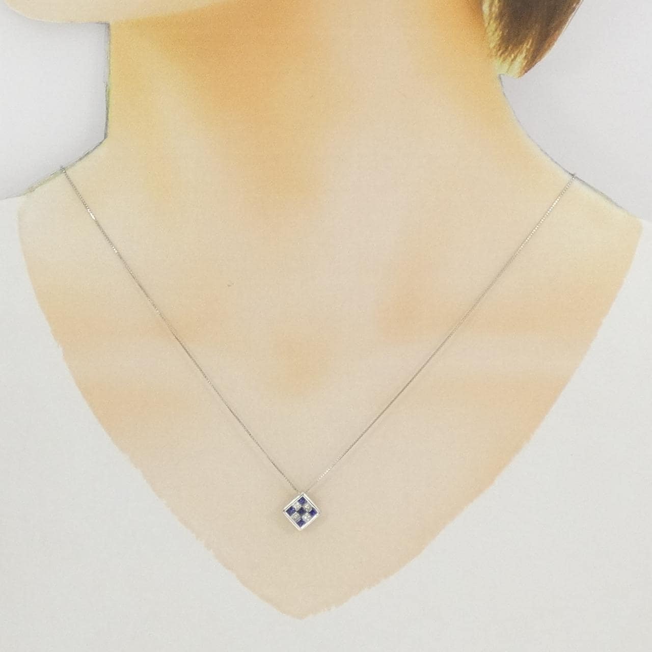 PT900/PT850 サファイヤ ネックレス 0.40CT