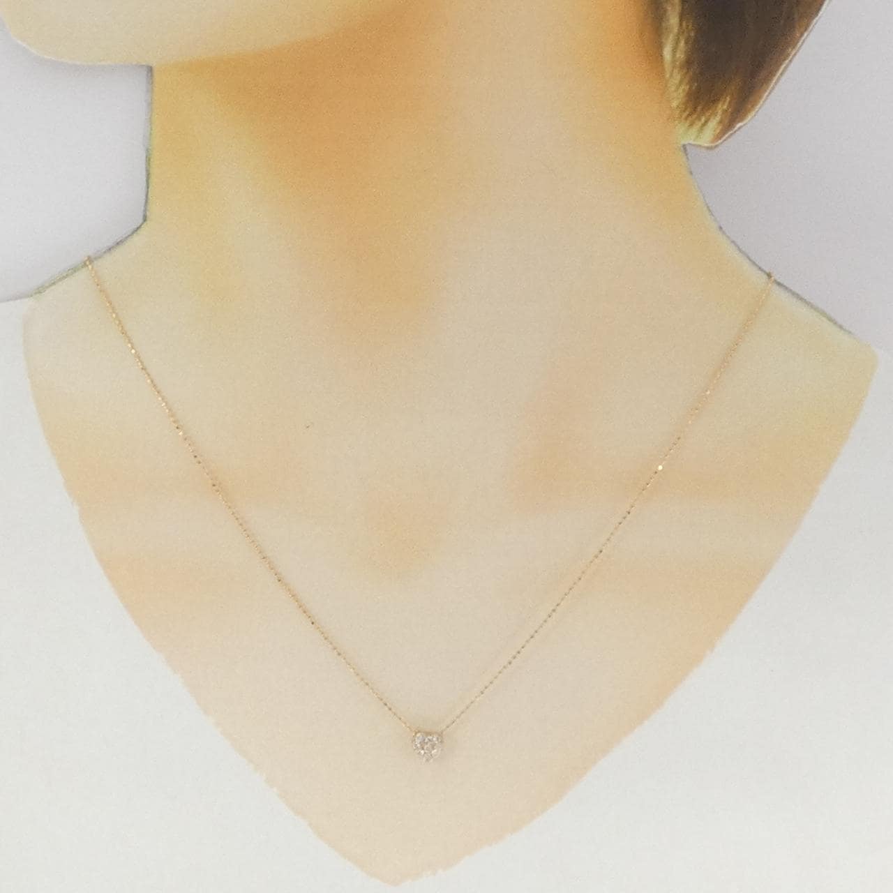 K18PG ハート ダイヤモンド ネックレス 0.13CT