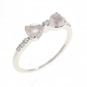 K10WG リボン×ハート クオーツ リング