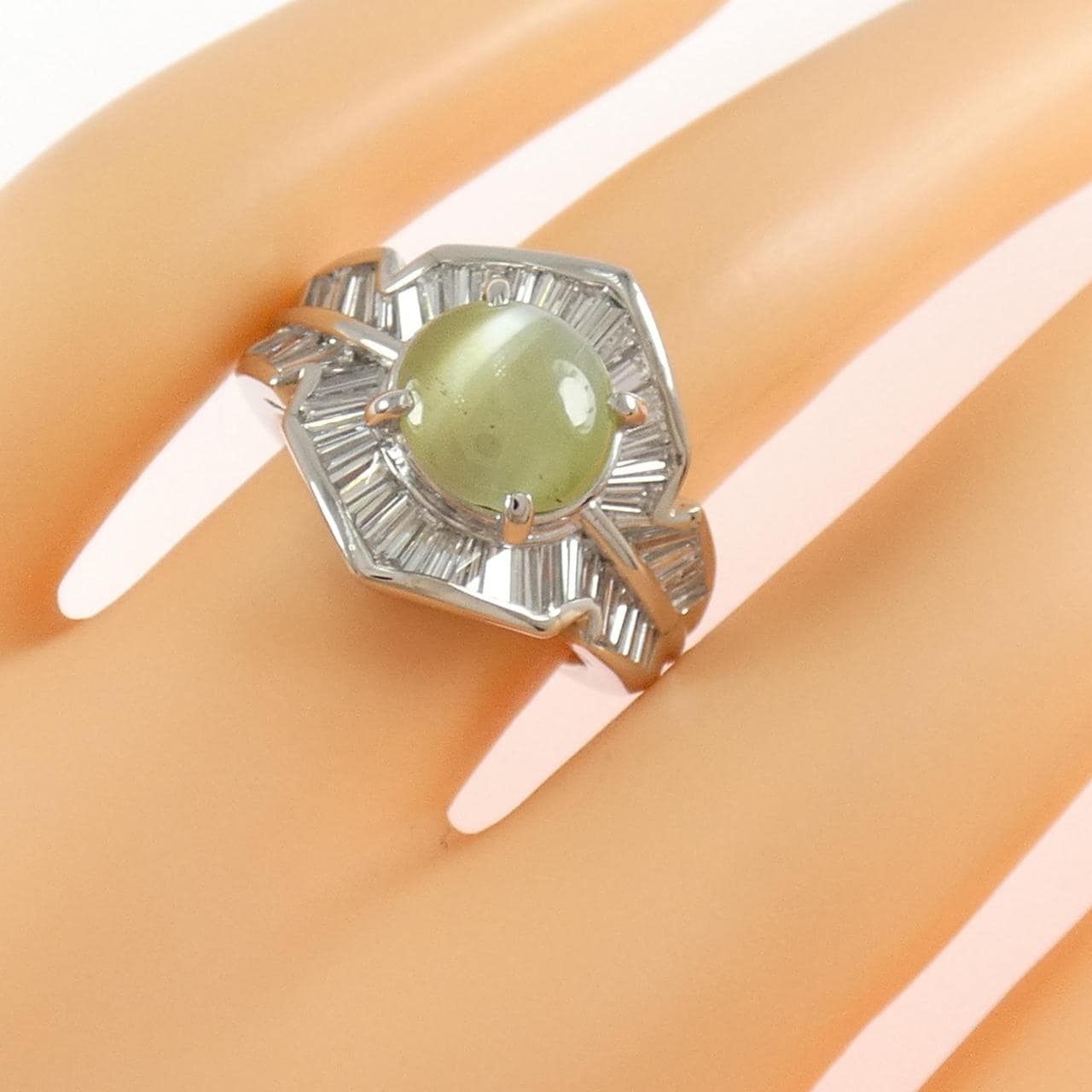 PT900 クリソベリルキャッツアイ リング 3.68CT