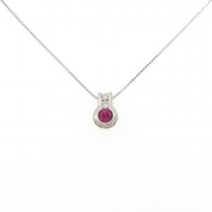 PT900/PT850 ルビー ネックレス 0.375CT