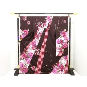 振袖　友禅加工　ラインストーン入り