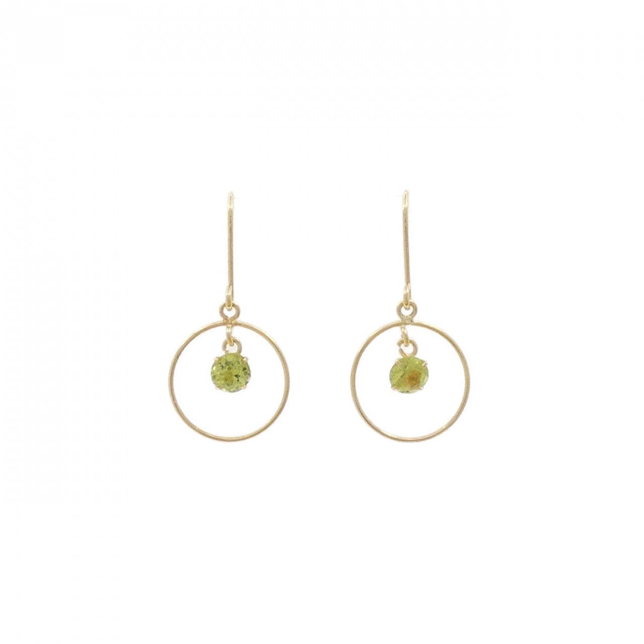 K18YG ペリドット ピアス