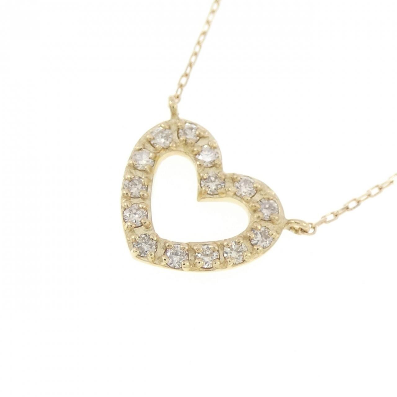 【新品】K10YG ハート ダイヤモンド ネックレス 0.10CT