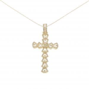 K18YG クロス ダイヤモンド ネックレス 1.00CT