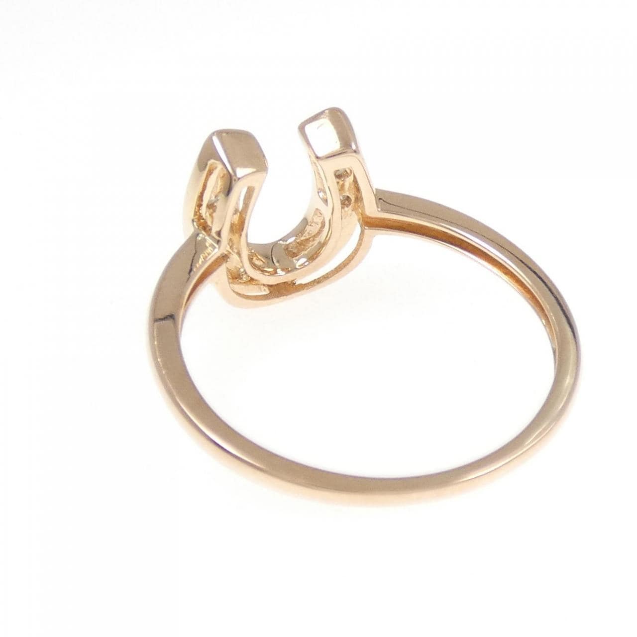 K18PG ホースシュー ダイヤモンド リング 0.20CT