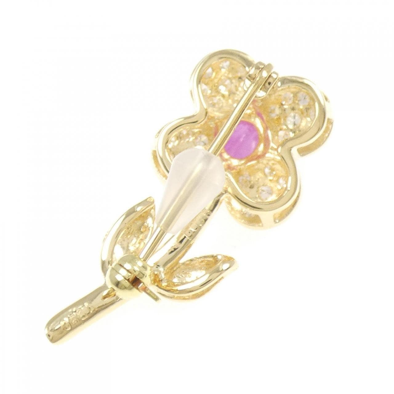 ポンテヴェキオ フラワー ルビー ブローチ 0.68CT