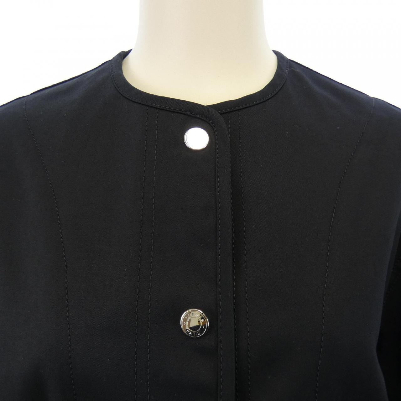 エルメス HERMES JACKET WITH EQUESTRIAN DETAILS 5E0163DQ ノーカラージャケット