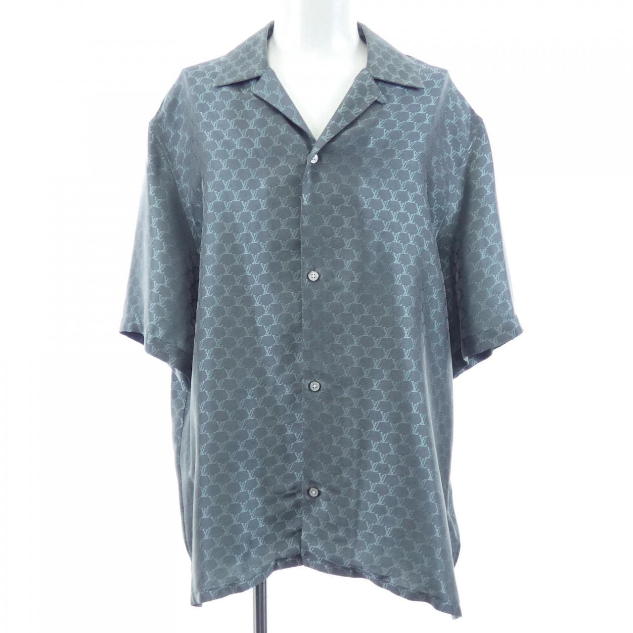 ルイヴィトン LOUIS VUITTON ショートスリーブジャガードシルクプレンドシャツ HRS30WKSY S／Sシャツ