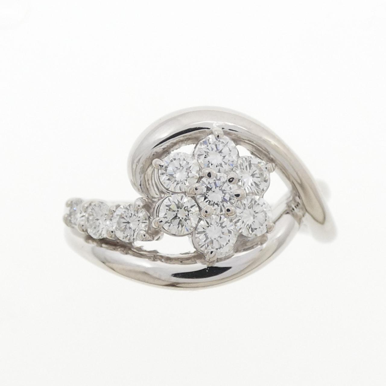 PT900 フラワー ダイヤモンド リング 0.50CT