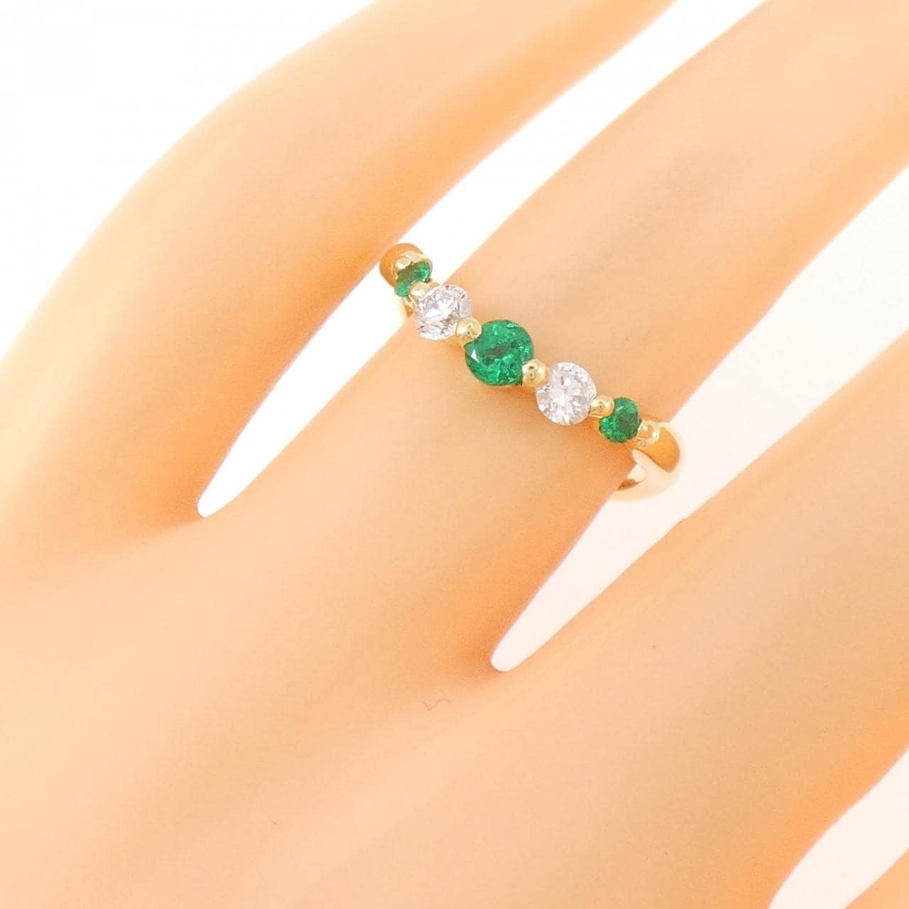 K18YG エメラルド リング 0.24CT