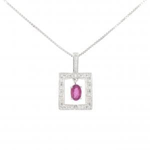 K18WG ルビー ネックレス 0.55CT