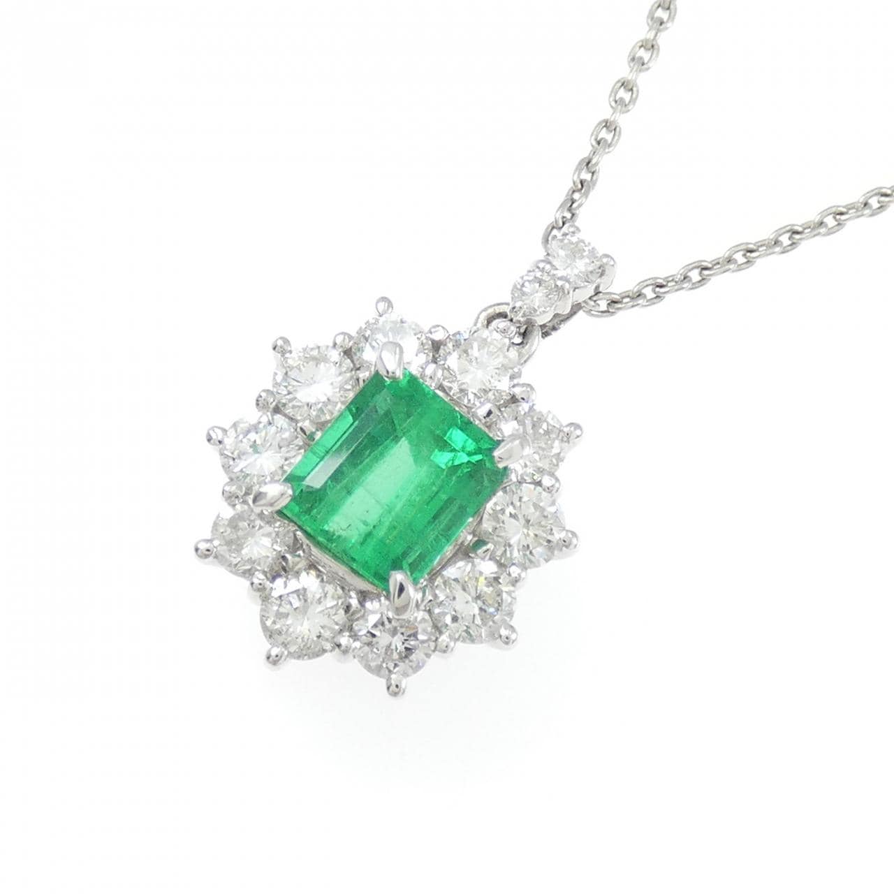 PT900/PT850 エメラルド ネックレス 1.40CT コロンビア産