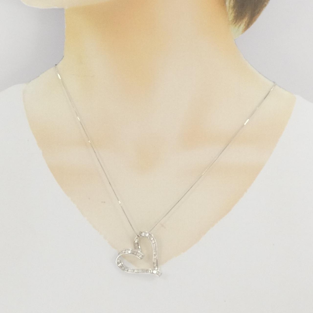 K18WG Heart Diamond Necklace 1.25CT