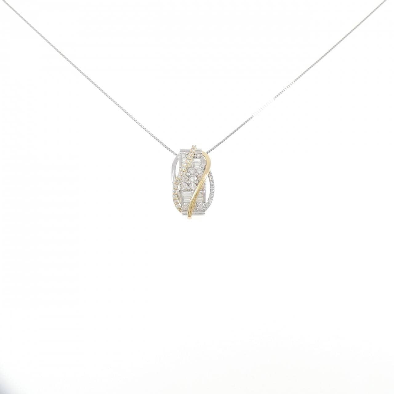 [新品] PT900/K18/PT850钻石项链 1.00CT
