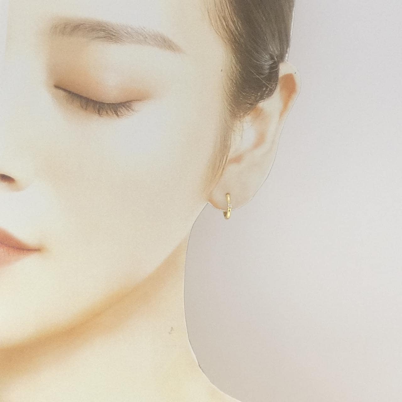 K18YG/K18PG ダイヤモンド フープピアス 0.04CT