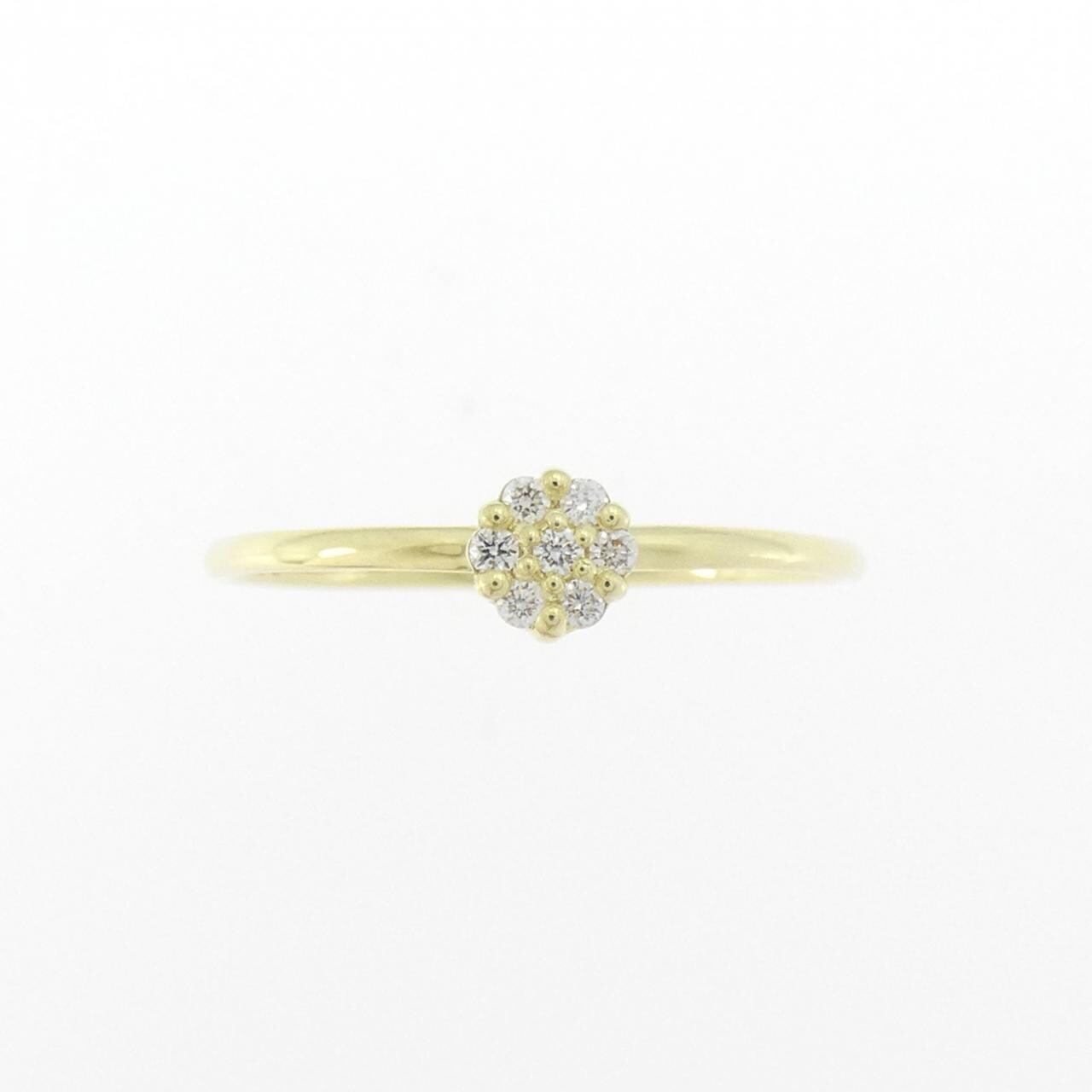 【新品】K18YG フラワー ダイヤモンド リング 0.04CT