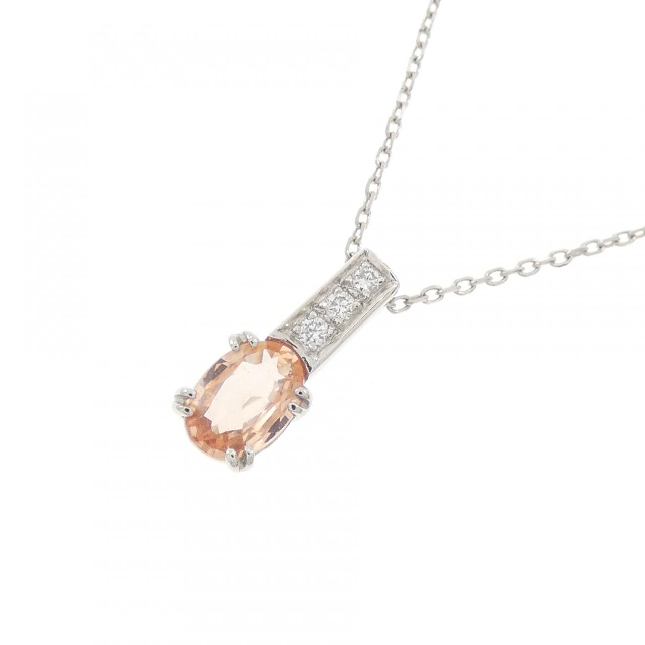 PT900/PT850 パパラチアサファイヤ ネックレス 0.492CT