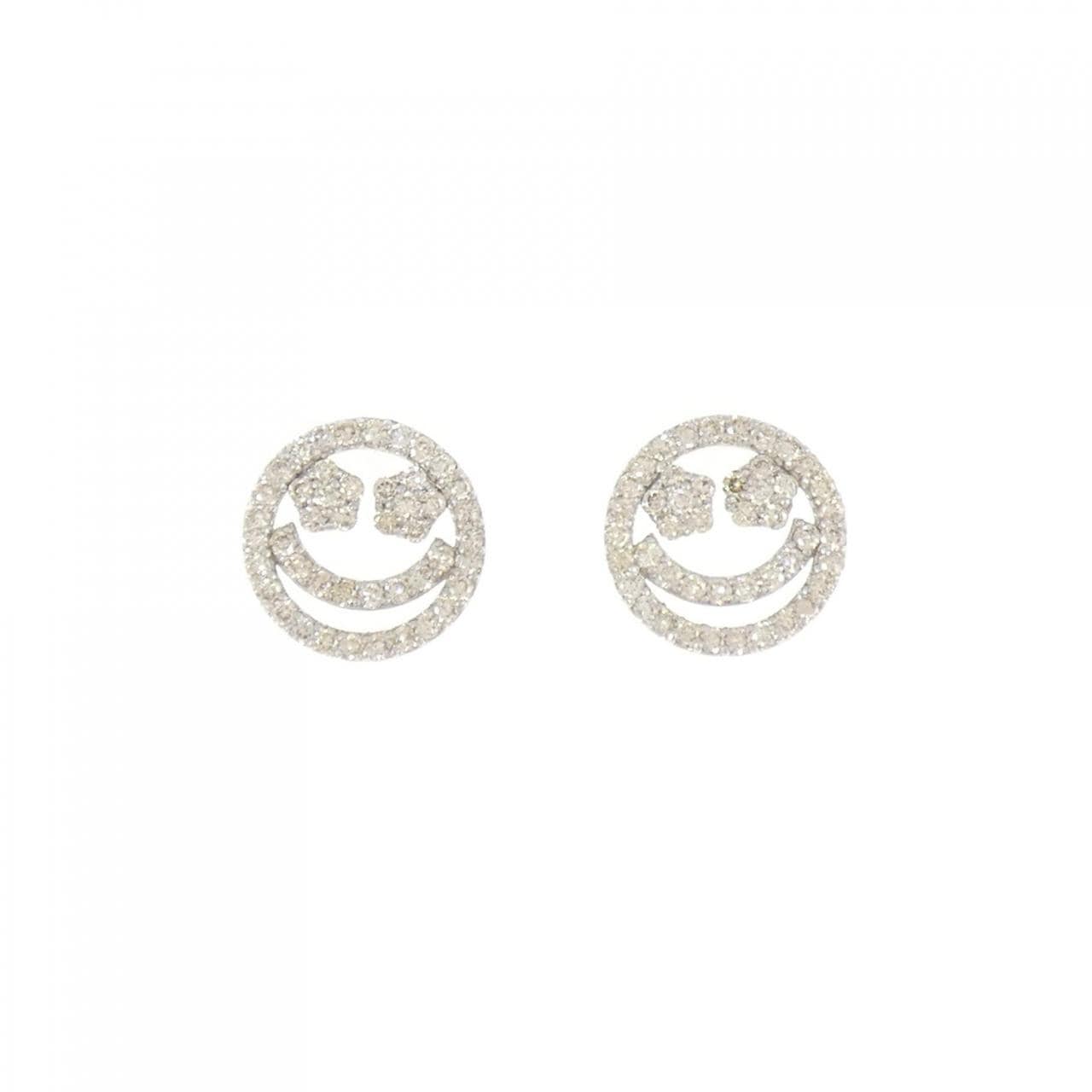 K18WG スマイル ダイヤモンド ピアス 0.60CT