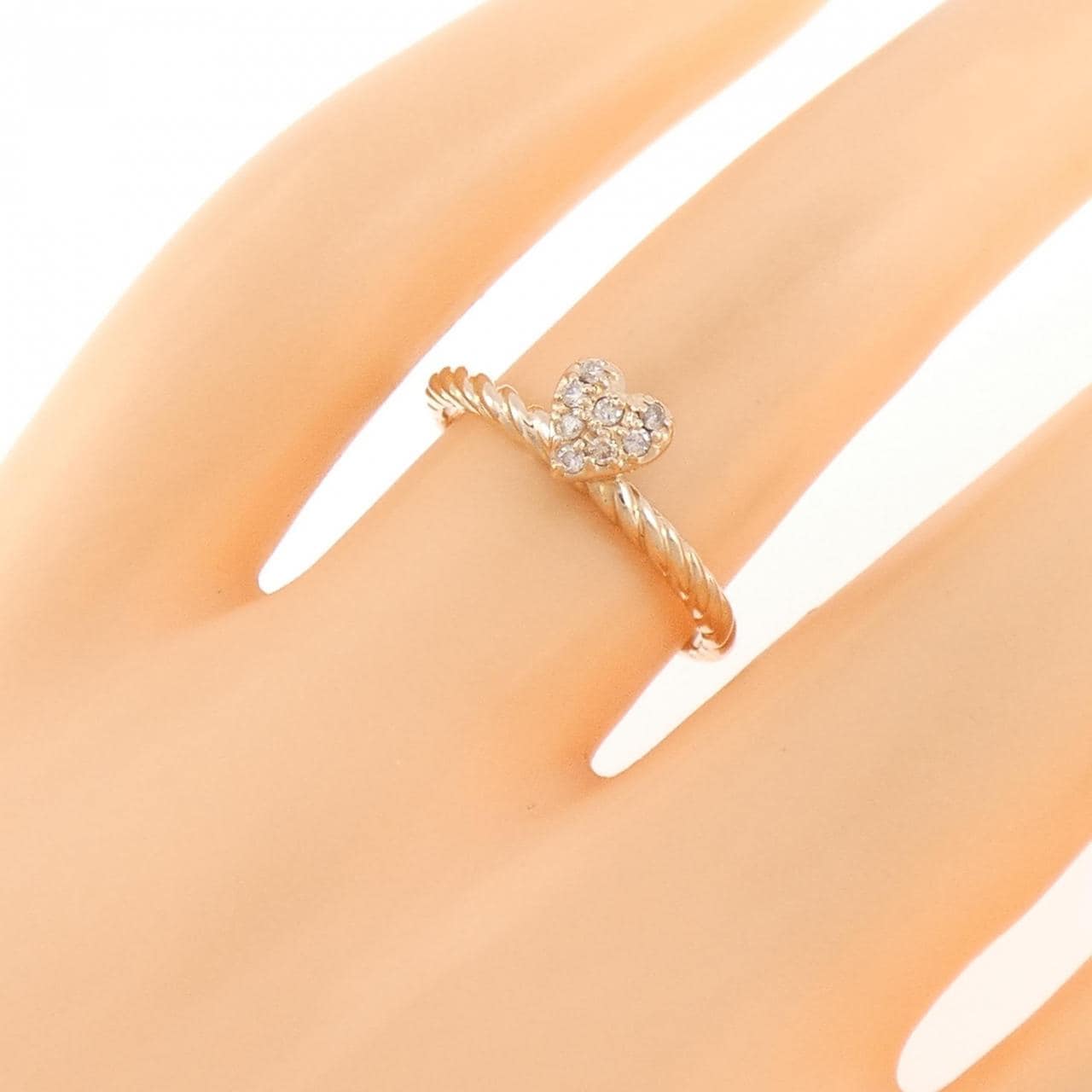 K18PG ハート ダイヤモンド リング 0.08CT