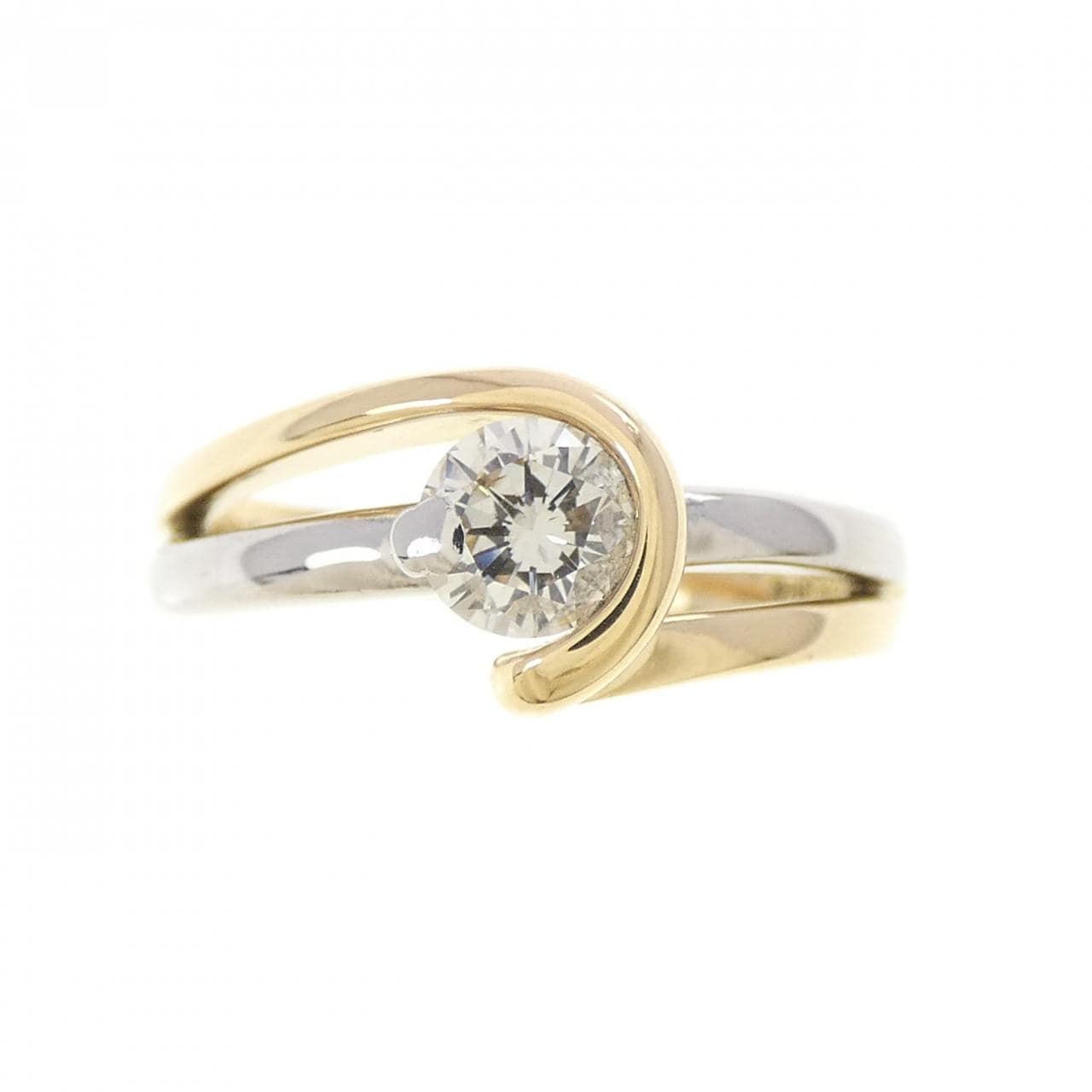 K18YG/PT900 ダイヤモンド リング 0.396CT