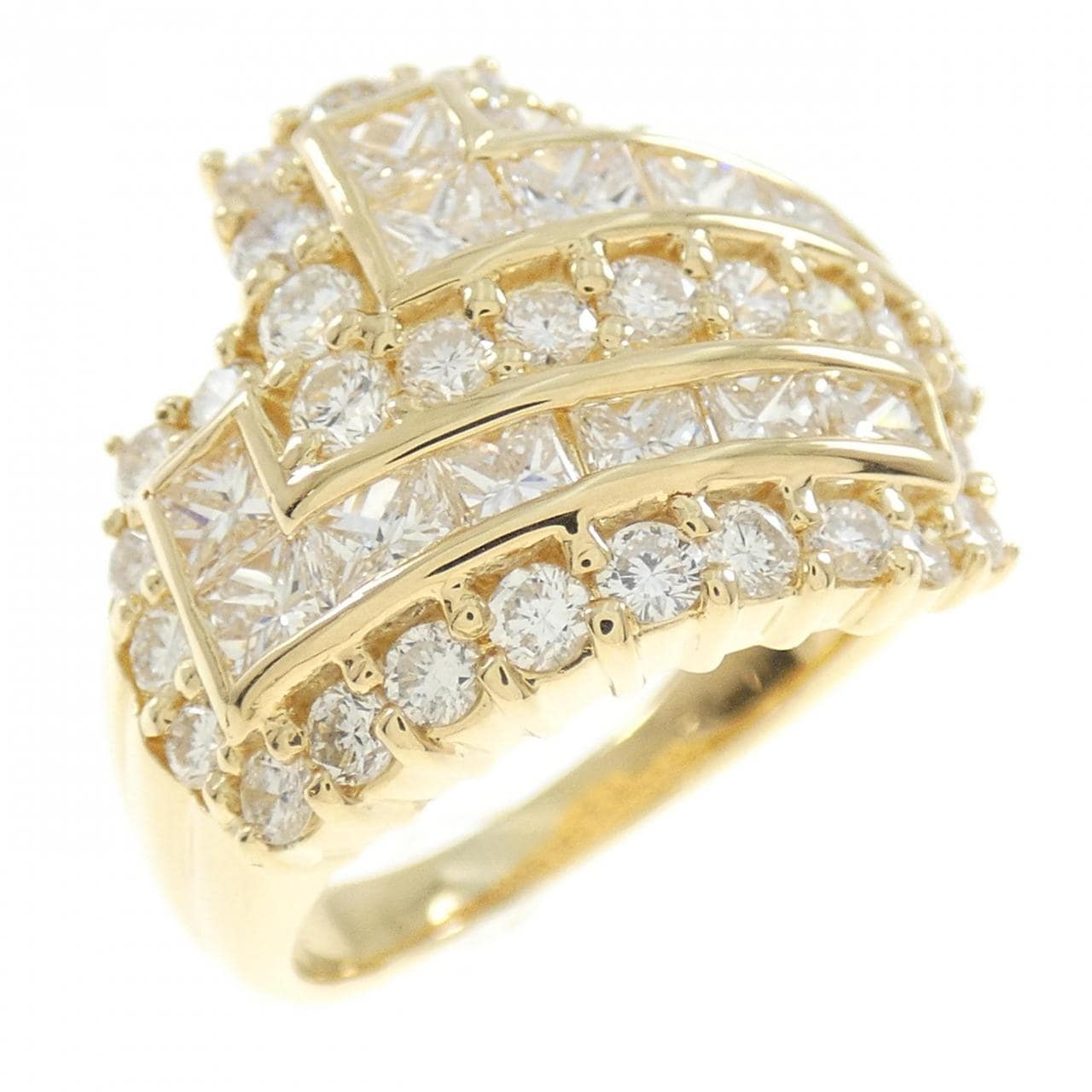 K18YG ダイヤモンド リング 2.44CT