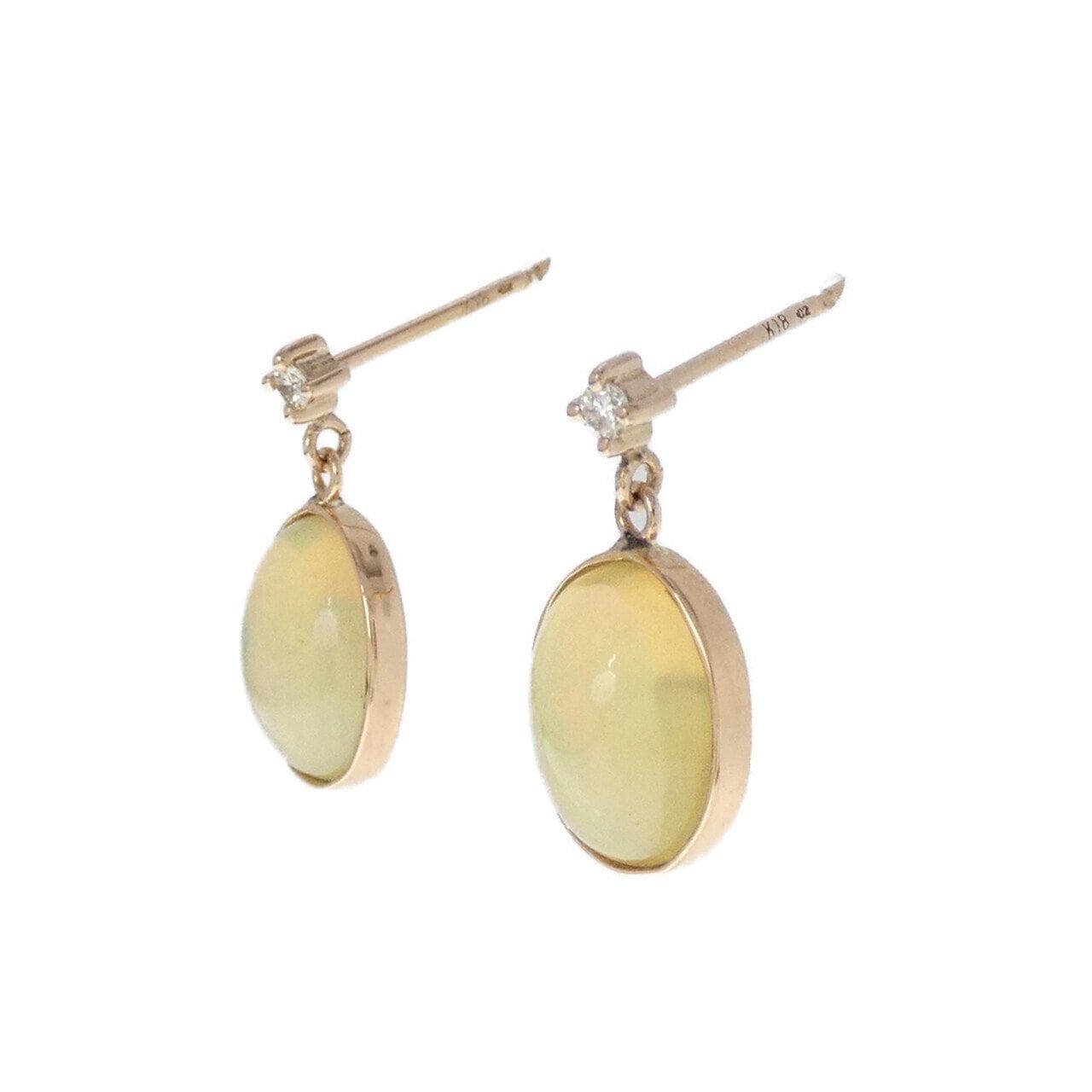 K18PG OPAL Earrings 2.22CT