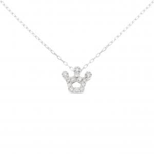K18WG クラウン ダイヤモンド ネックレス 0.08CT