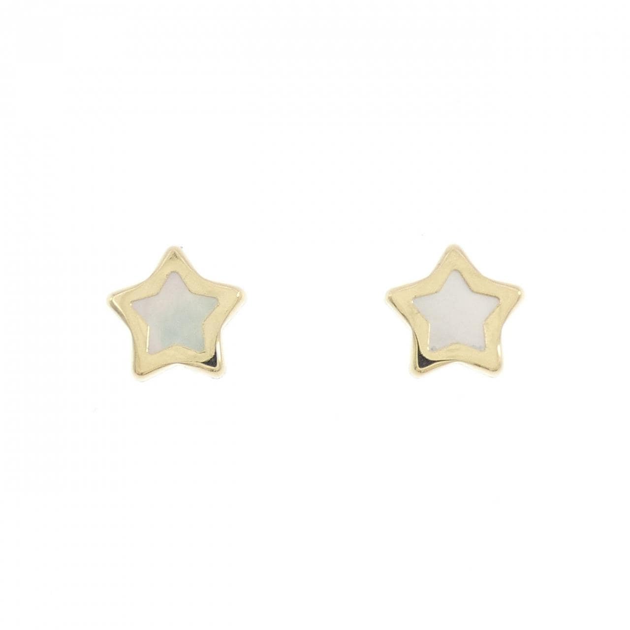 【新品】750YG スター マザーオブパール ピアス