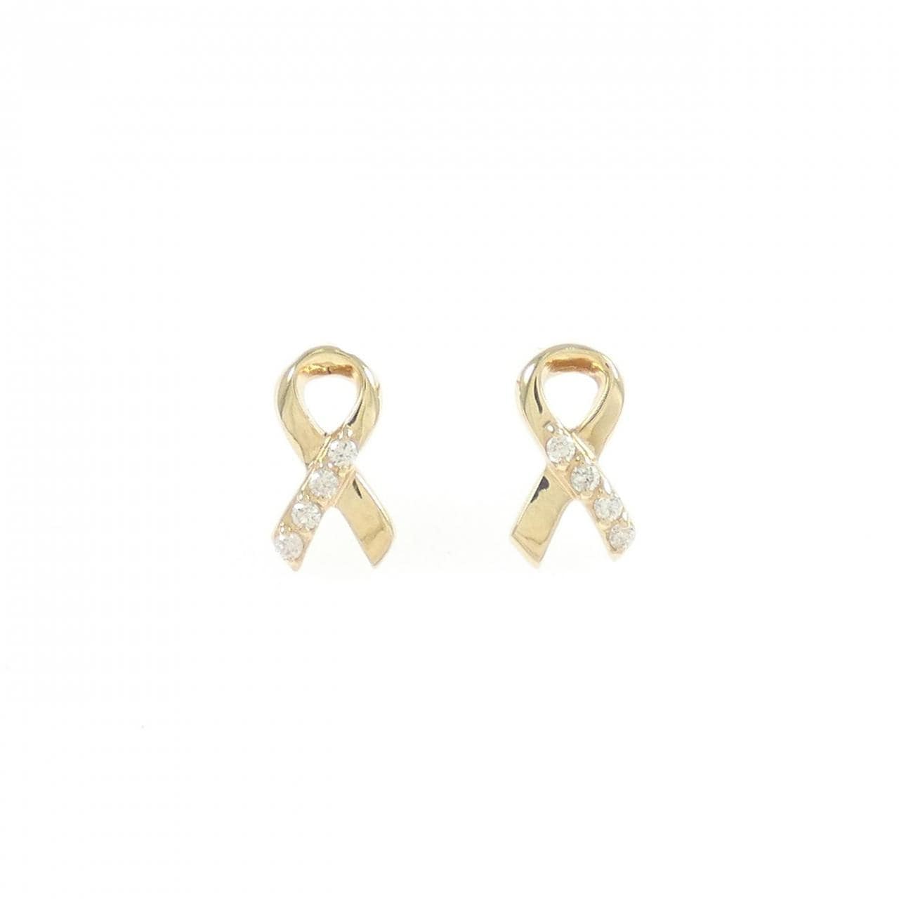 【新品】K10YG ダイヤモンド ピアス 0.04CT