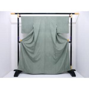 【未使用品】小紋　寺山存男　江戸小紋万筋　丸に三ツ柏　身幅Ｌ寸