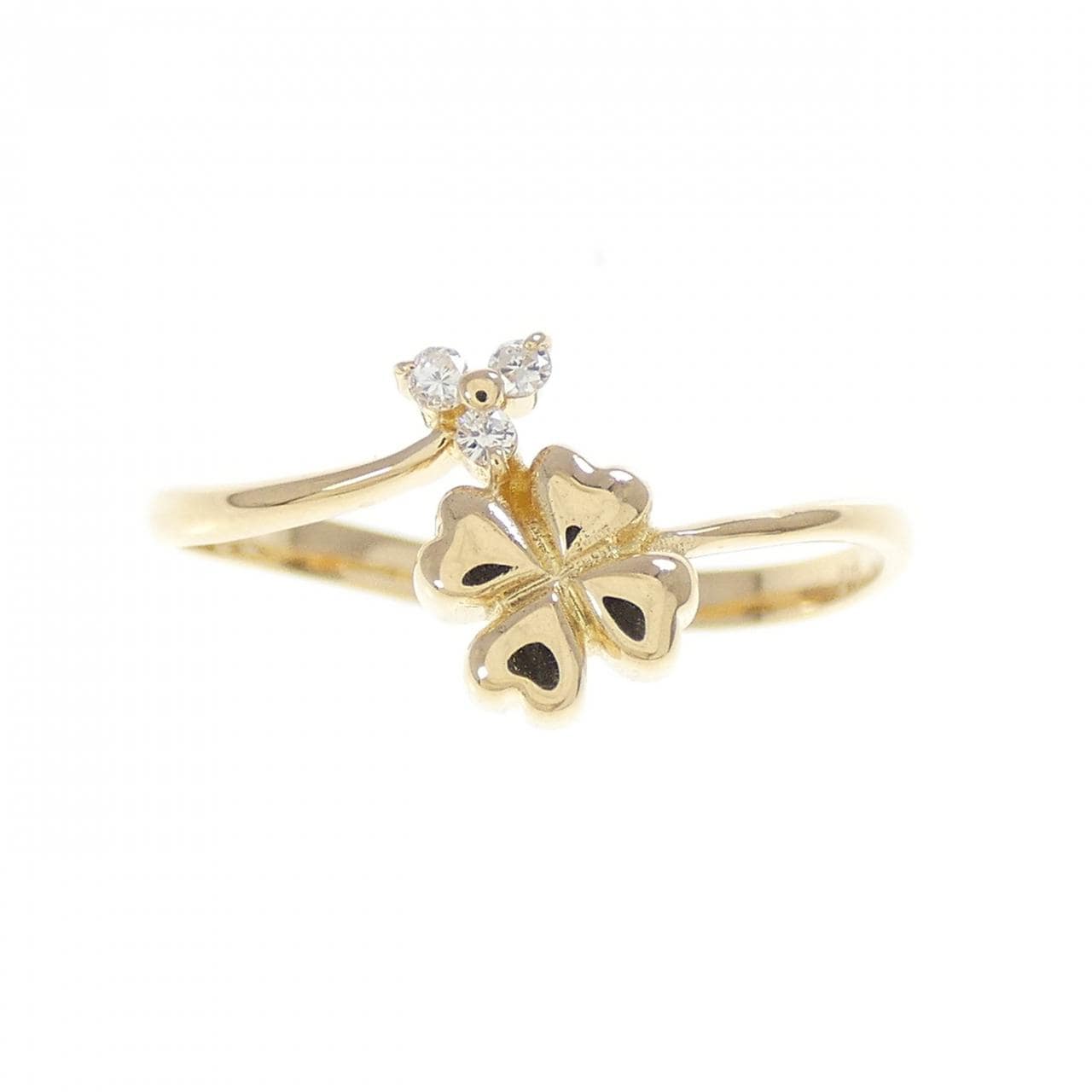 K18YG クローバー ダイヤモンド リング 0.025CT