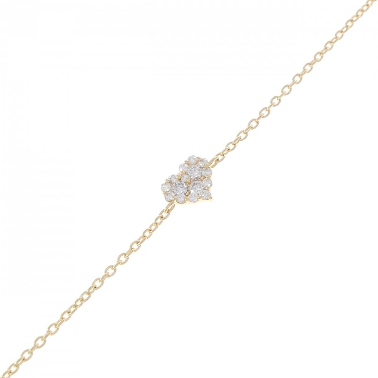 K18YG ハート ダイヤモンド ブレスレット 0.21CT