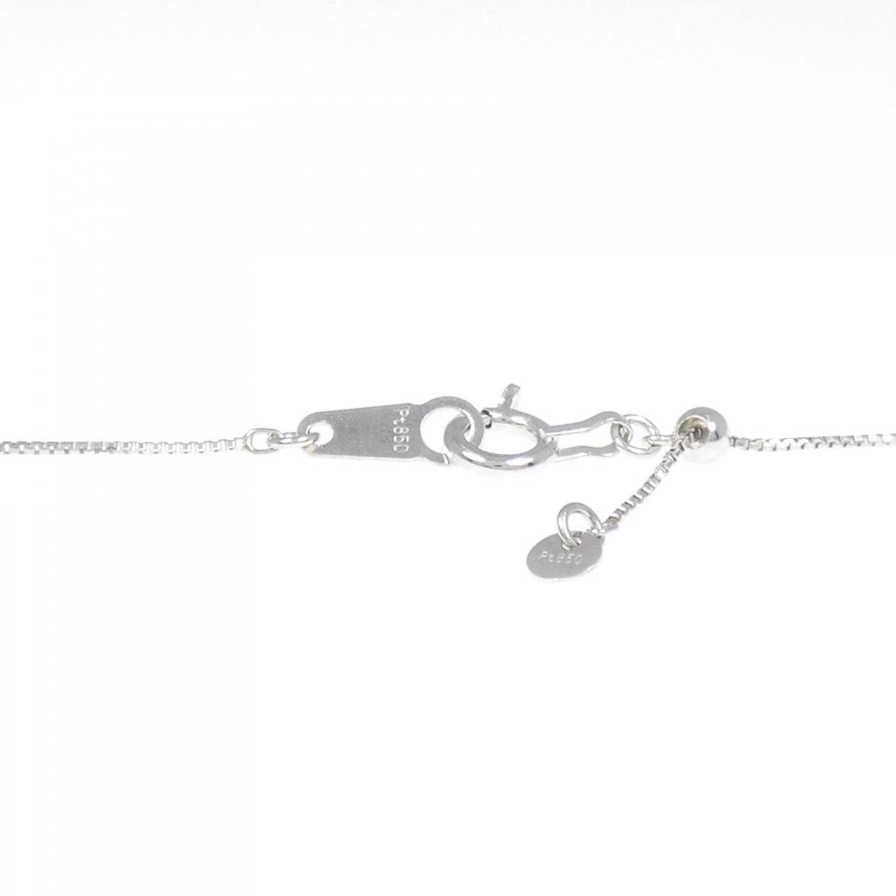 K18WG/PT フラワー ダイヤモンド ネックレス 0.06CT