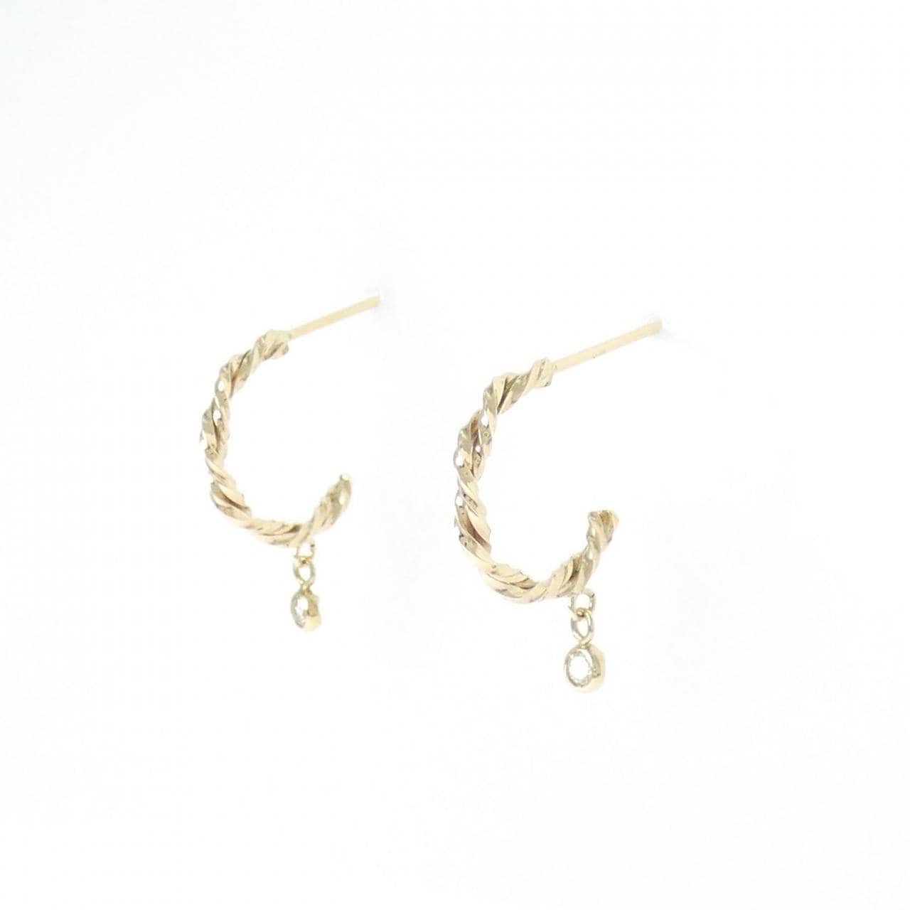 K10YG ダイヤモンド ピアス 0.06CT