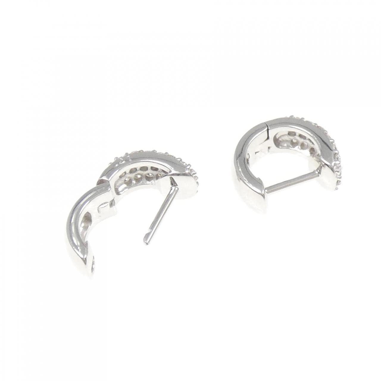 K18WG パヴェ ダイヤモンド ピアス 0.42CT