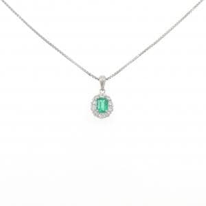 PT900/PT850 エメラルド ネックレス 0.50CT