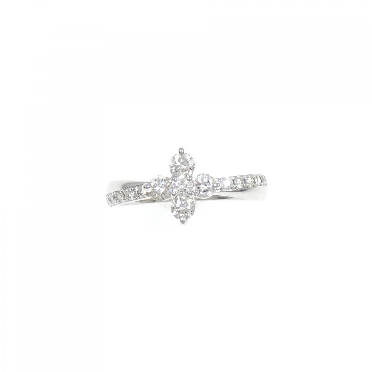 【新品】PT950 フラワー ダイヤモンド リング 0.50CT