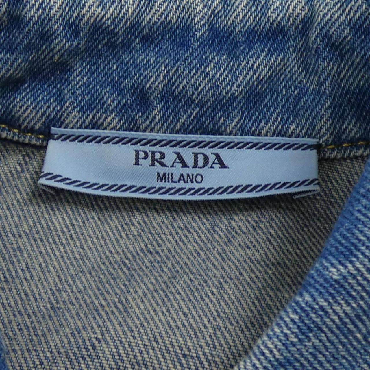 プラダ PRADA オーバーサイズ オーガニックデニム トライアングルロゴ GFC036 SOOO 13Z6 シャツ