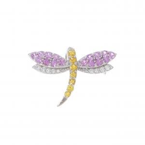 K18WG サファイヤ ブローチ 1.37CT