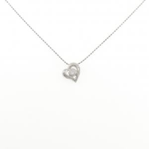 PT900/PT850 ハート ダイヤモンド ネックレス 0.10CT