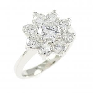 PT900 フラワー ダイヤモンド リング 0.429CT