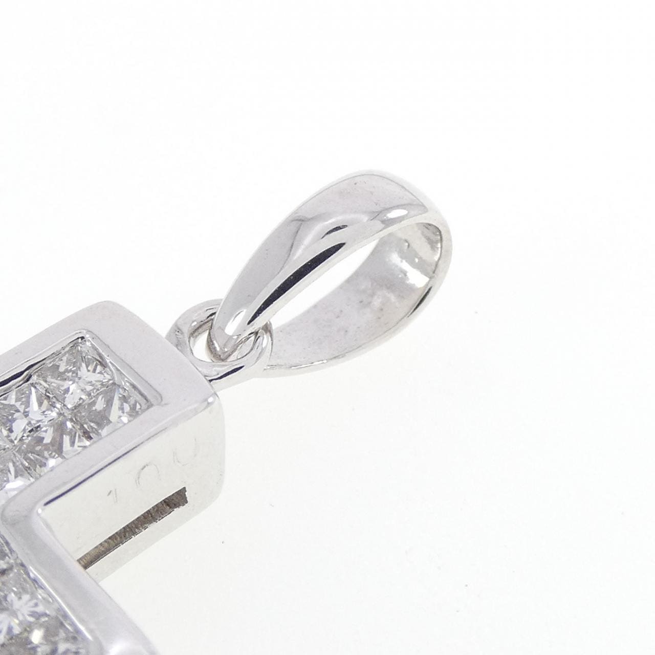 K14WG クロス ダイヤモンド ペンダント 1.00CT