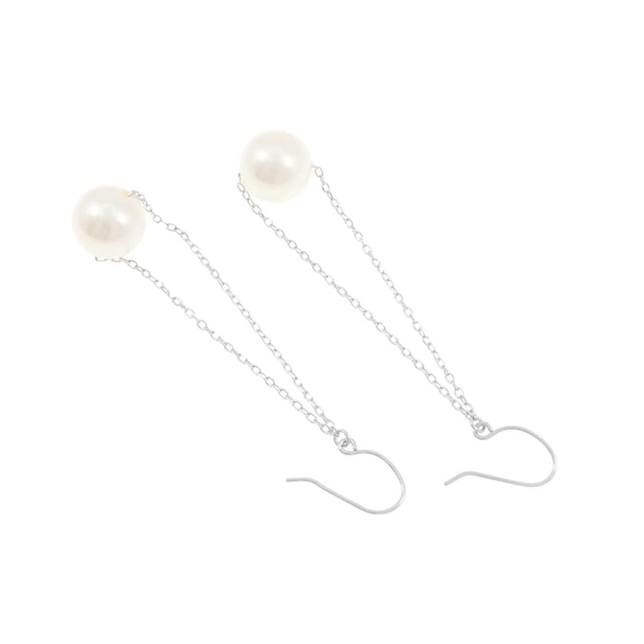 K10WG 淡水パール ピアス 7.7mm