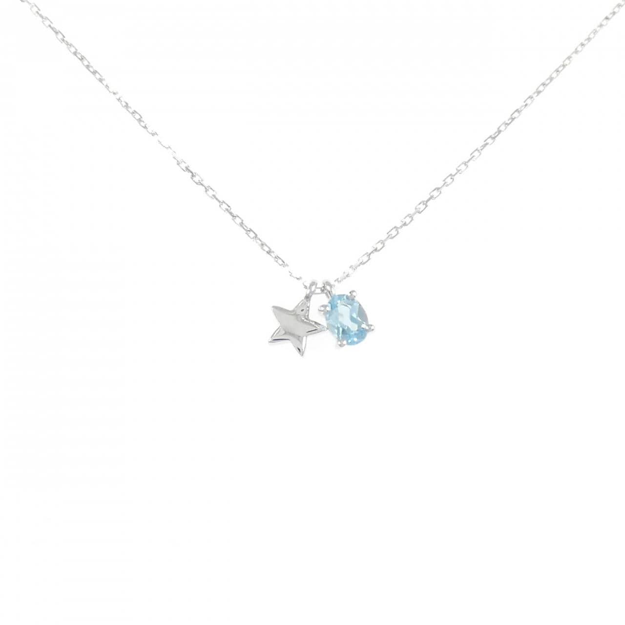 K10WG Star Blue Topaz Necklace