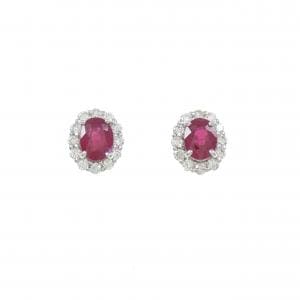 【新品】PT900 ルビー ピアス 0.61CT