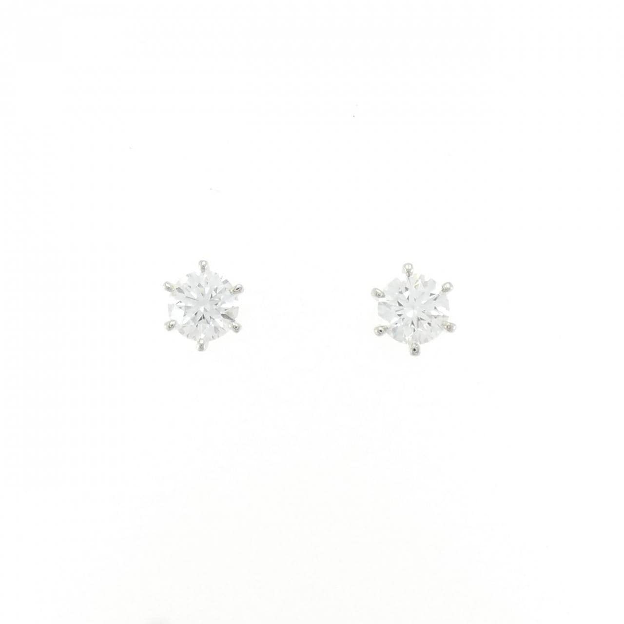 【リメイク】PT900/ST ダイヤモンド ピアス 0.415CT 0.423CT D VVS2-VS1 EXT H&C
