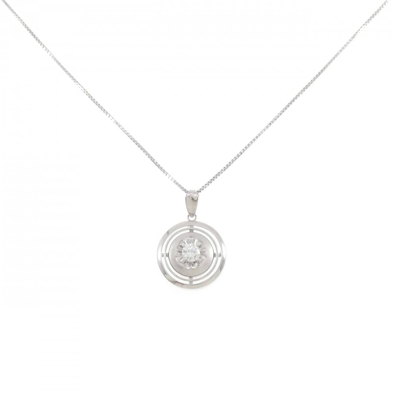 PT900/PT850 フラワー ダイヤモンド ネックレス 0.18CT